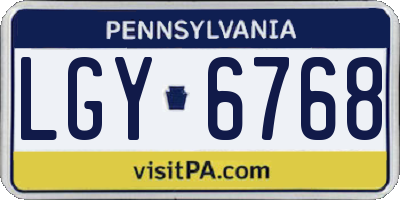 PA license plate LGY6768