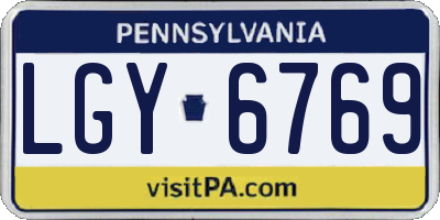 PA license plate LGY6769
