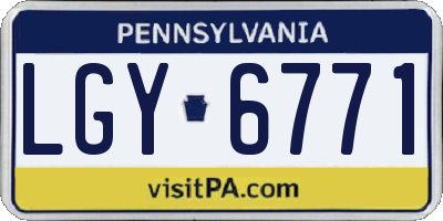 PA license plate LGY6771