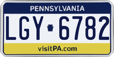 PA license plate LGY6782