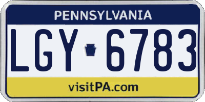 PA license plate LGY6783