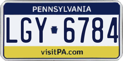 PA license plate LGY6784