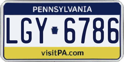 PA license plate LGY6786