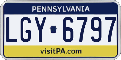 PA license plate LGY6797