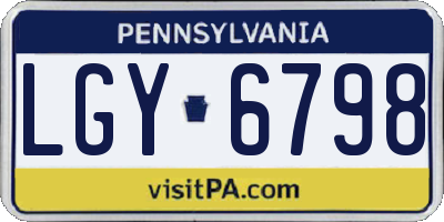 PA license plate LGY6798