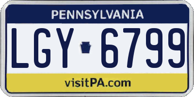 PA license plate LGY6799