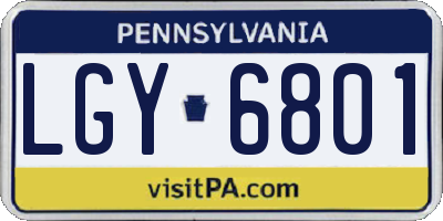 PA license plate LGY6801