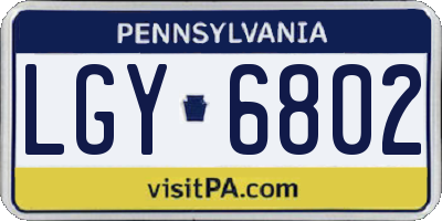 PA license plate LGY6802