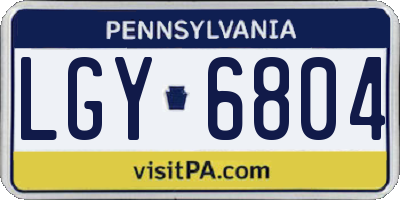 PA license plate LGY6804