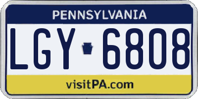 PA license plate LGY6808