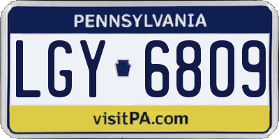 PA license plate LGY6809