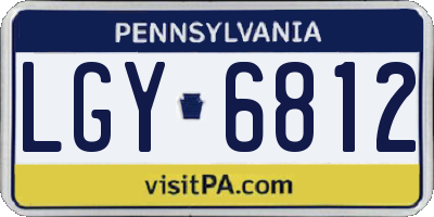 PA license plate LGY6812