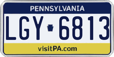 PA license plate LGY6813