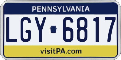 PA license plate LGY6817