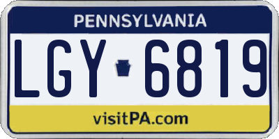 PA license plate LGY6819