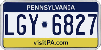 PA license plate LGY6827