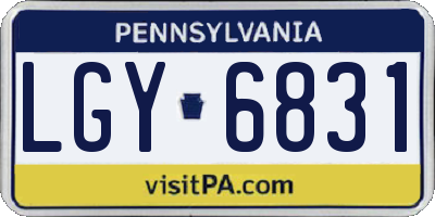 PA license plate LGY6831
