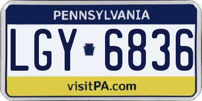 PA license plate LGY6836
