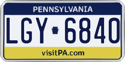 PA license plate LGY6840