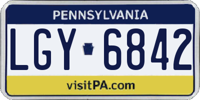 PA license plate LGY6842