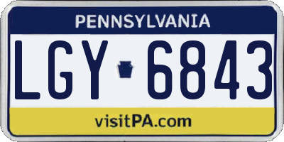 PA license plate LGY6843