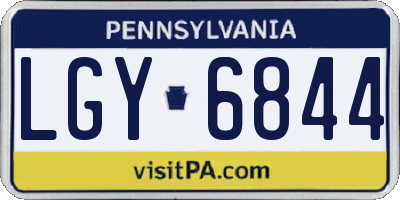 PA license plate LGY6844