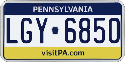 PA license plate LGY6850