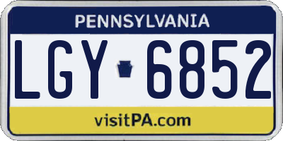 PA license plate LGY6852