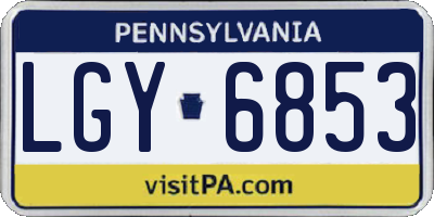 PA license plate LGY6853