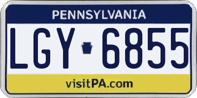PA license plate LGY6855