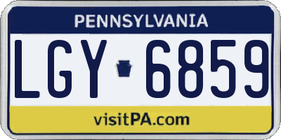 PA license plate LGY6859