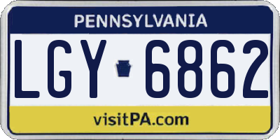 PA license plate LGY6862