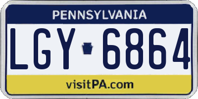 PA license plate LGY6864