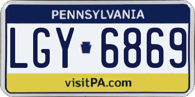 PA license plate LGY6869