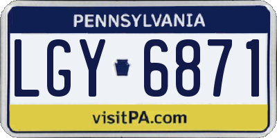 PA license plate LGY6871