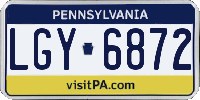 PA license plate LGY6872