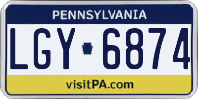 PA license plate LGY6874