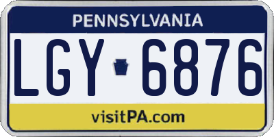 PA license plate LGY6876