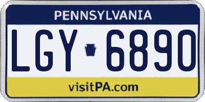 PA license plate LGY6890