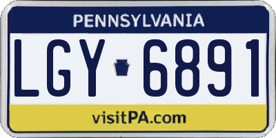 PA license plate LGY6891