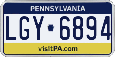 PA license plate LGY6894