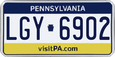 PA license plate LGY6902