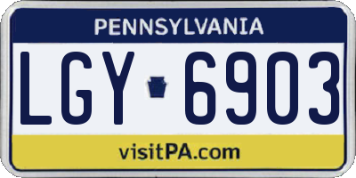PA license plate LGY6903
