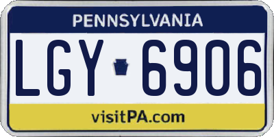 PA license plate LGY6906