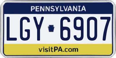 PA license plate LGY6907