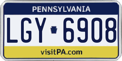 PA license plate LGY6908