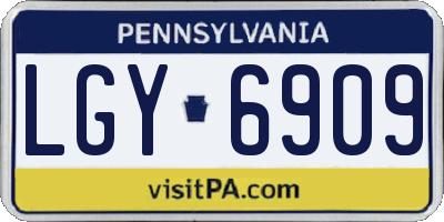 PA license plate LGY6909