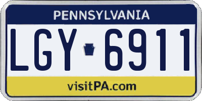 PA license plate LGY6911