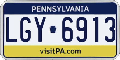 PA license plate LGY6913