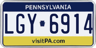 PA license plate LGY6914